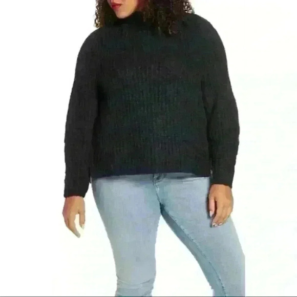 Leith Chunky Knit Mock Neck Pullover Sweater - Picture 1 of 10
